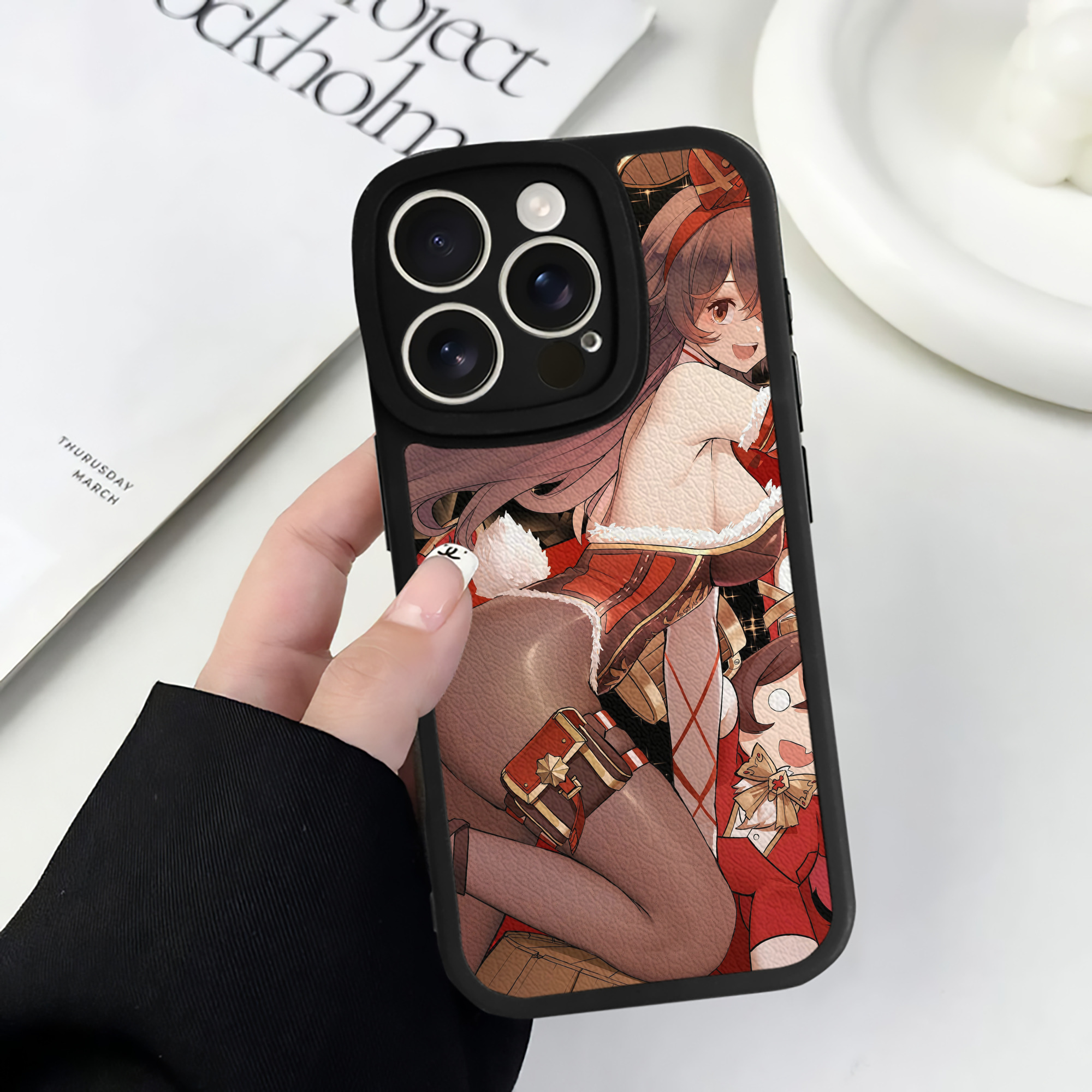 げんし神 genshin 【iPhone 16シリーズ対応】シリコンスマホケース（レザー調） 材質：シリコン